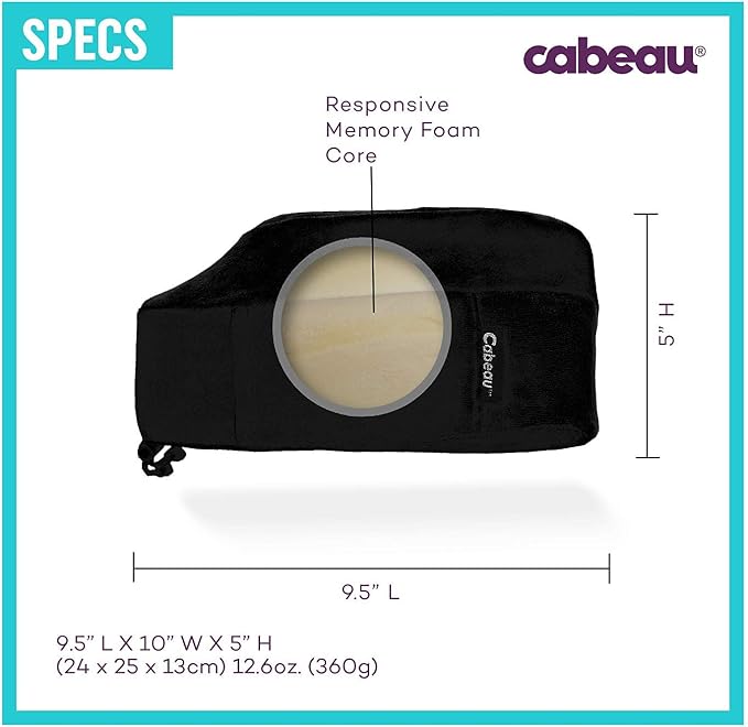 Cabeau Evolution Memory Foam Travel Pillow - The Best Neck Pillow with 360 Head & Neck Support - Red - Image 7