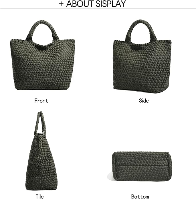 JINMANXUE Woven Hobo Bag For Women Neoprene Tote Bag Large Capacity Handbag Patchwork Handmade Casual Shoulder Bags - Image 5
