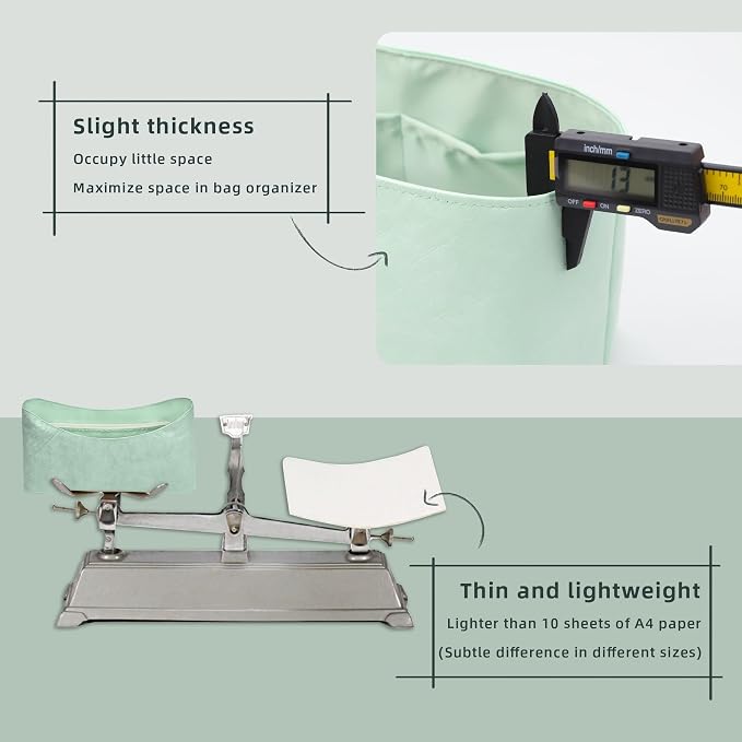 Lightweight Bag Insert, Waterproof Surface and Silky Satin Interior, Fits Geyard Bohème Hobo (Mint Green, With Zipper and Bottle Holder) | Bottle Holder and Side Zip, Smooth Satin Interior, Easy-Care Outer Surface, Multiple Color Options, Structured Ye... - Image 4