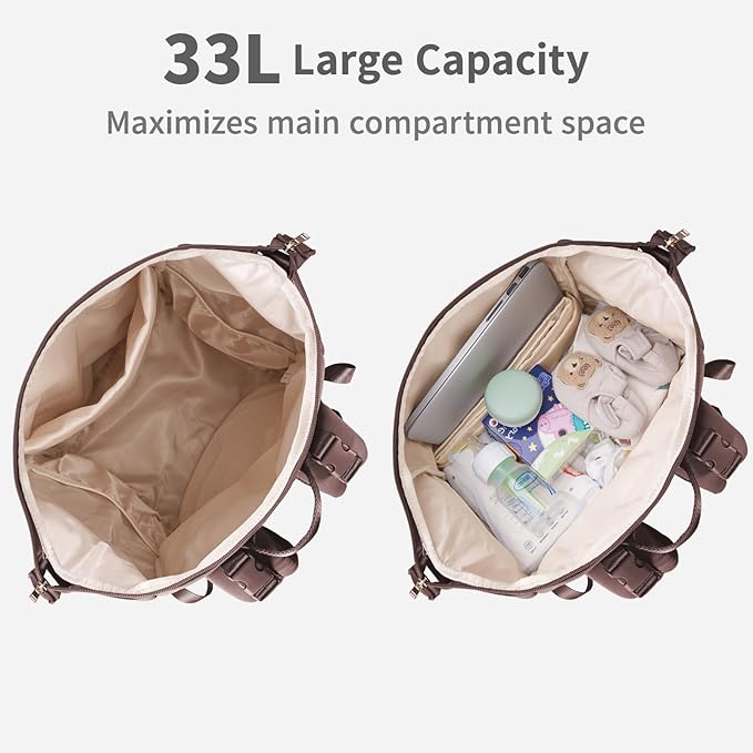 CEI-CEI Neoprene Diaper Bag Backpack with Insulated Pockets, Large Newborn Baby Maternity Bags Travel Tote with Changing Pad - Image 4