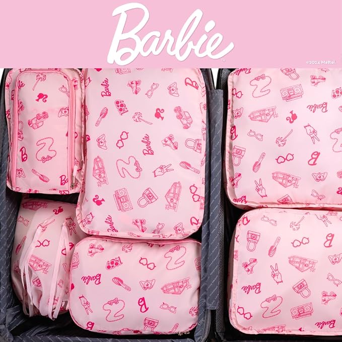 Collectibles Barbie Beauty 7 Piece Soft Storage Organization Packing Cubes Travel Set (Officially Licensed Product) By Franco - Image 8