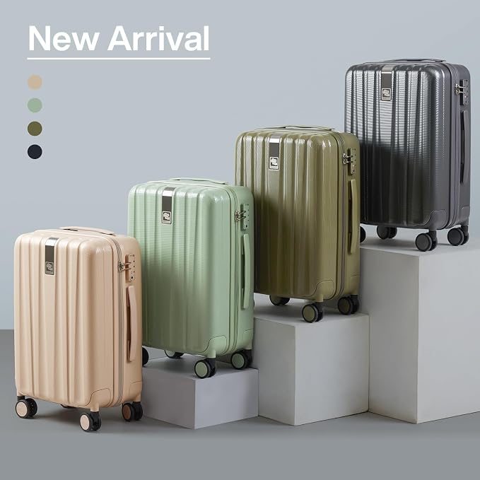Hanke 29 Inch Luggage Suitcases With Spinner Wheels Lightweight PC hardside Rolling Suitcase With Travel Lock, Checked-Large 29-Inch(Bamboo Green) - Image 9