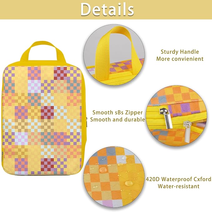 8 Pcs Compression Packing Cubes for Travel, Lightweight Waterproof Luggage Organizer Bags Set, Washable Packaging Cubes for Women Backpack Carry-On Suitcases - Image 4