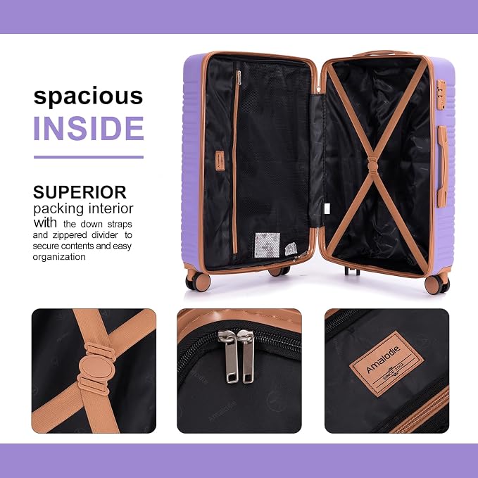 Luggage Sets 5 Piece,Suitcases with Double Spinner Wheels and TSA Lock,Hardcase 3 set Luggage with Travel Duffle Bag,Carry On Luggage Set - Image 7