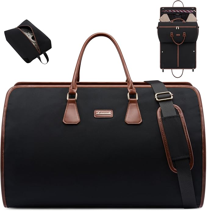 LOVEVOOK Convertible Travel Duffle Bag for Women Men,2 in 1 Garment Bag for Travel with Shoe Pouch,Overnight Weekender Carry On Duffel Bags for Airplane,Hanging Suitcase Suit Dress Business for Trip by LOVEVOOK