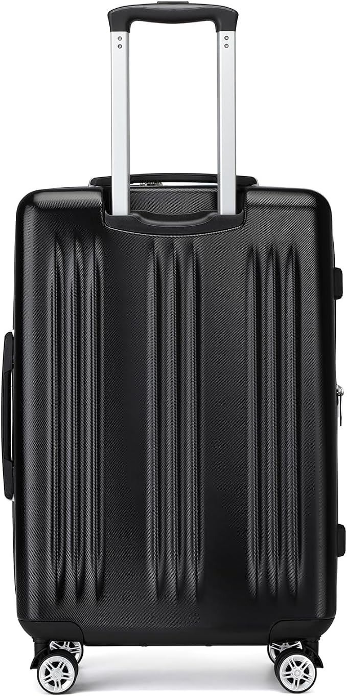 Kono Lightweight 28 Inch Expandable Luggage with Quiet Spinner Wheels TSA Lock, Scratch and Drop Resistant PC+ABS Hardside Durable Large Checked Suitcase, Black - Image 9
