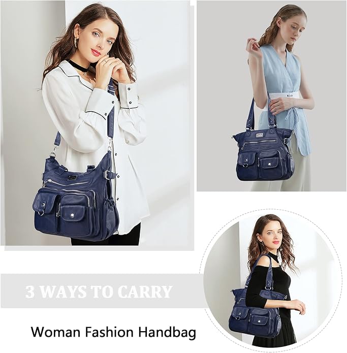 Angelkiss Purses Handbags for Women PU Tote Satchel Bags for Women Pockets Shoulder Bags… | PU - Image 7