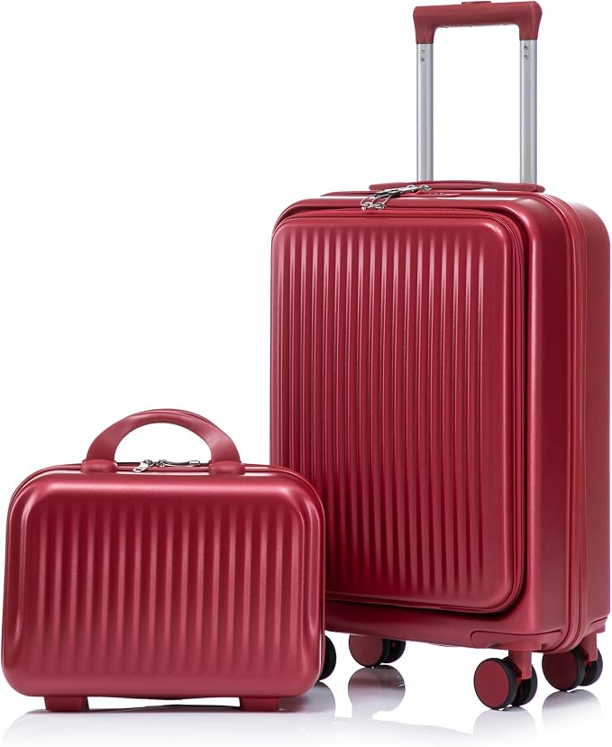 Hardside Luggage, Lightweight Durable Suitcases with Spinner Wheels, 20/14 Inch by Merax