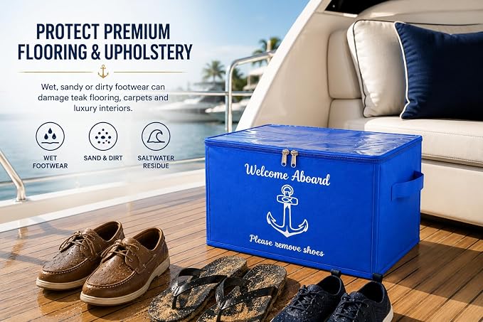 Premium Marine Shoe Storage Box for Yacht & Boat Owners – Luxury Waterproof Boat Shoe Organizer with Clear Top, Keeps Deck Clean & Interior Protected - Image 5