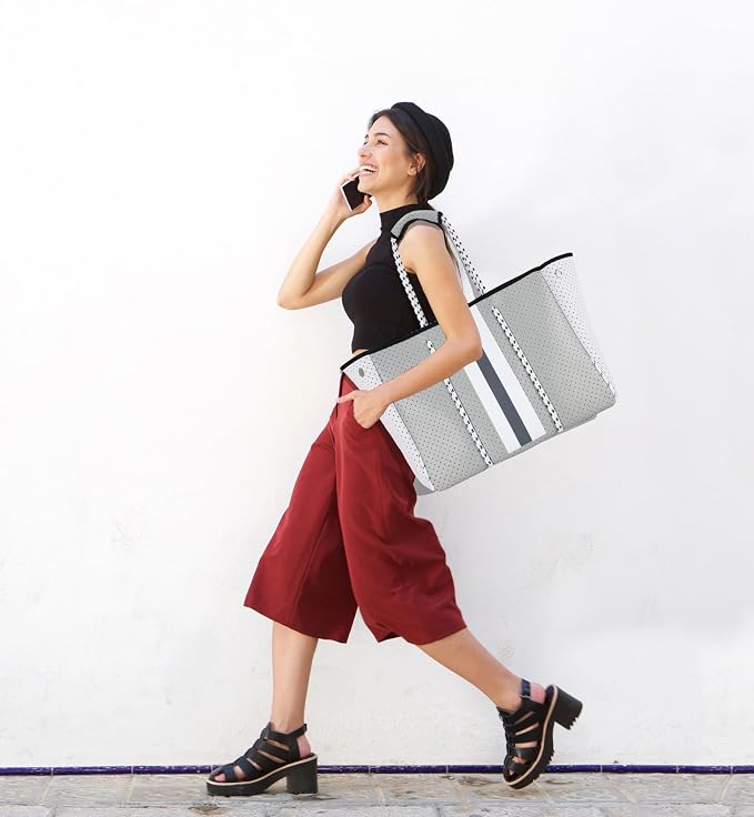 QOGiR Neoprene Multipurpose Beach Bag Tote with Inner Zipper Pocket … … … … - Image 3
