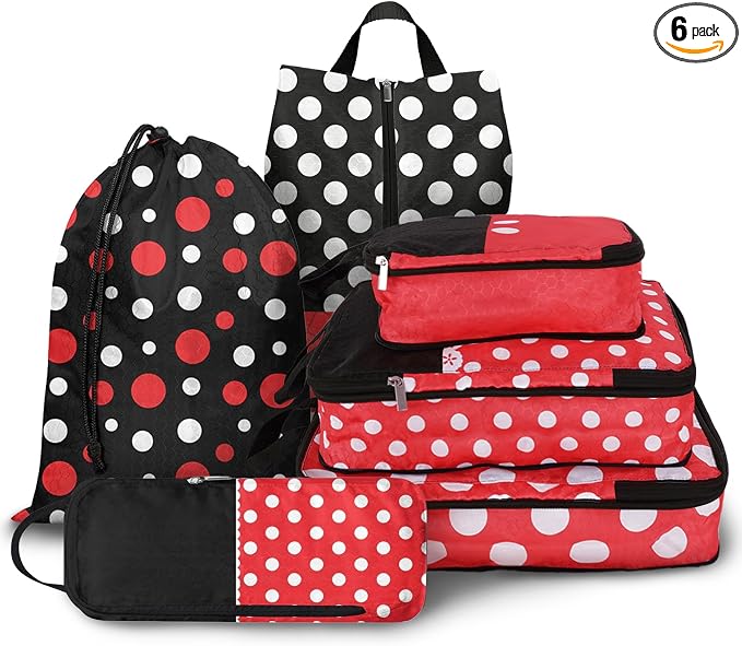 6 Pcs Compression Packing Cubes for Travel, Waterproof Luggage Organizer Washable Storage Bags Set - Packaging Cubes for Backpack Travel and Carry-Ons by Hitanfe