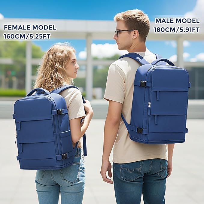 coowoz Travel Backpack for Women Men,Carry On Backpack,Hiking Backpack Outdoor Sports Rucksack Casual Daypack Travel Essentials Royal Blue - Image 3