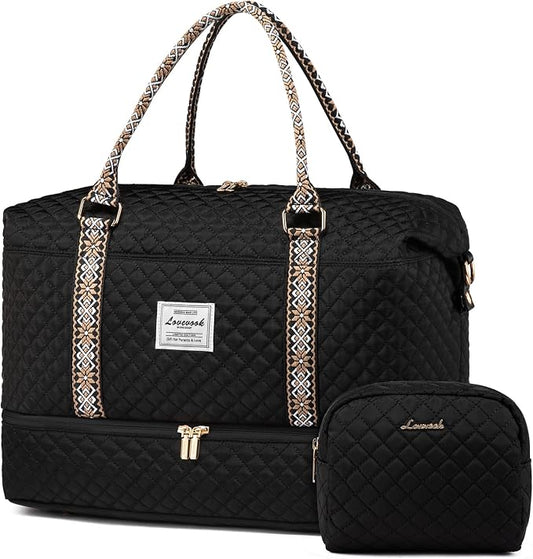 LOVEVOOK Travel Duffle Bag,Weekender Bags for Women with Shoe Compartment，Carry on Overnight Bag with Toiletry Bag,Gym Duffel Bag with Wet Pocket, Hospital Bags for Labor and Delivery by LOVEVOOK