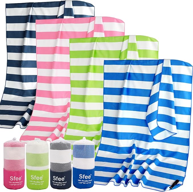 Sfee 2 in 1 Microfiber Oversized Beach Towel, Quick Dry Towel Travel Camping Towel Super Absorbent Compact Lightweight Sports Gym Towels for Beach,Gym, Hiking, Pool, Backpacking, Bath, Yoga by Sfee