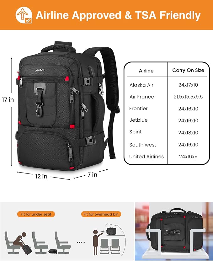 YAMTION Carry On Backpack for Men with Shoe Compartment,Travel Backpack with Laptop Compartment Airline Approved for Women,Weekender Bag for Workout College Sport Mochila de Viaje - Image 2
