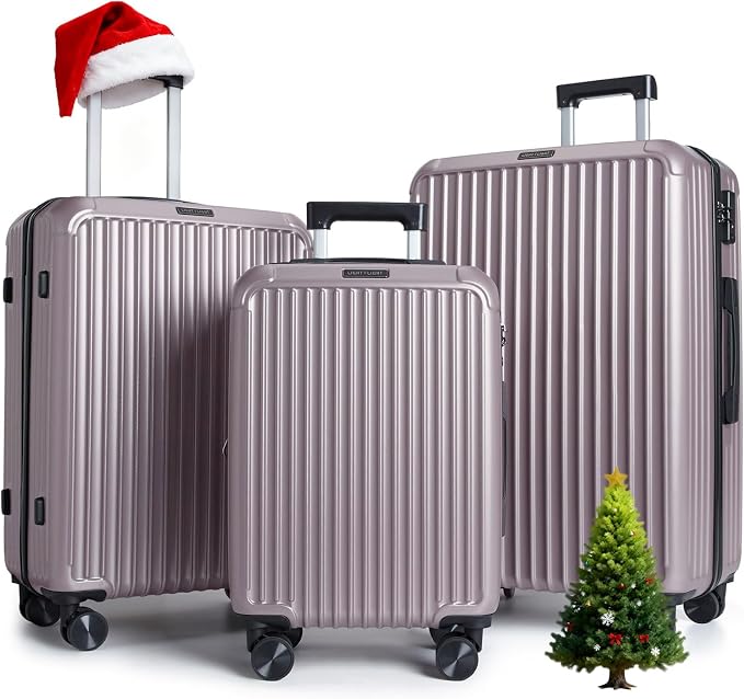 LIGHT FLIGHT 3 Piece Luggage Sets With Spinner Wheels Hardshell TSA Lock | Durability, Spinner Wheels, Hardside Lightweight, TSA Lock, Durable, PC+ABS, Mobility, by LIGHTFLIGHT