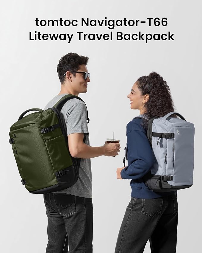 tomtoc 28/40L Travel Backpack, TSA Carry On/Personal Item Bag Flight Approved, Water-resistant Carry on Luggage, PFAS Free - Image 2