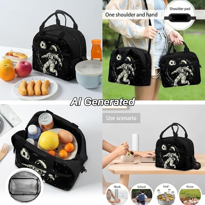 Astronaut Backpack and Lunch Box Set for Boys 8-12 Elementary School Bag Kids Bookbag with Lunch Bag Pencil Case 3Pcs Middle Preschool Bag Set - Image 4