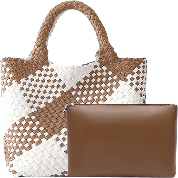 JINMANXUE Fashion Woven Bag Shopper Bag Travel Handbags and Purses Women Tote Bag Large Capacity Shoulder Bags by JINMANXUE
