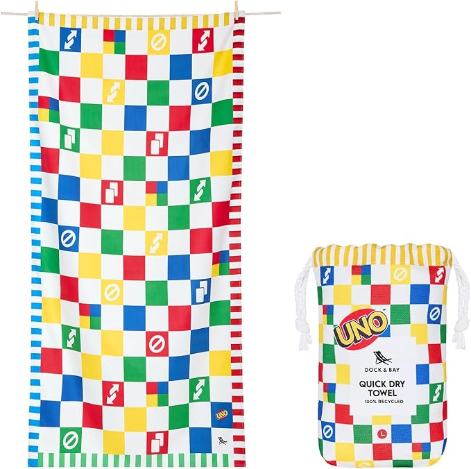 Dock & Bay Beach Towel - Quick Dry, Sand Free - Compact, Lightweight - 100% Recycled - Includes Bag - Wild Card - Extra Large (200x90cm, 78x35) by DockBay