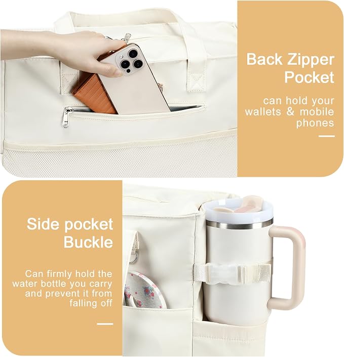 Bluboon Waterproof Beach Tote Pool Bags for Women Ladies Extra Large Carry On Bag With Wet Compartment for Weekender Travel - Image 5