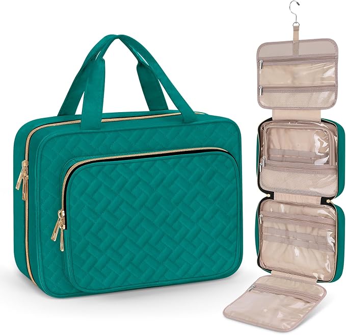 Wedama Toiletry Bag for Women, Large Cosmetic Travel Bag, Hanging Toiletry Bag for Bathroom, Thickened PVC Waterproof Travel Makeup Bag, Toiletries Bag for Travel Business Trips and Camping by Wedama