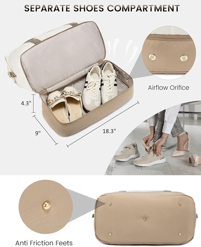 LOVEVOOK Travel Bag Weekender Bags for Women, Carry on Overnight with Shoe Compartment,Duffle with Laptop Pocket,Hospital Bag for Labor Delivery,Gym Tote with Toiletry - Image 5