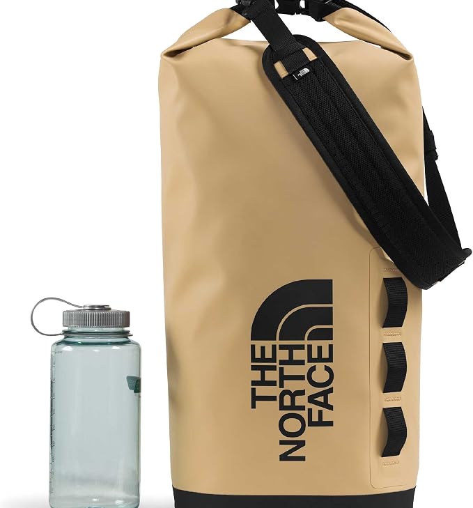 The North Face Base Camp Dry Bag - Roll-Top Waterproof Stuff Sack, Ideal for Camping Gear & Kayak Accessories, Khaki Stone/TNF Black, 18 Liters | Roll-Top Waterproof Stuff Sack, Ideal for Camping Gear & Kayak Accessories - Image 4