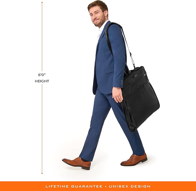 Briggs & Riley Classic Garment Bag for Hanging Clothes - Suit & Dress Travel Bag for Men & Women, Wrinkle Reducing Luggage for Shirts, Tuxedos, & Coats, Smooth Zipper - Baseline Collection, Black - Image 13