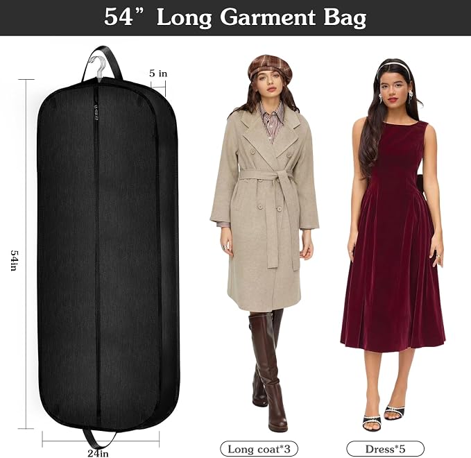 Limoomil Heavy Duty Waterproof Garment Bag for Travel, Tear Resistance Suit Bag for Men Travel for Suits, Tuxedos, Coats, Uniform. 54 inch - Image 2