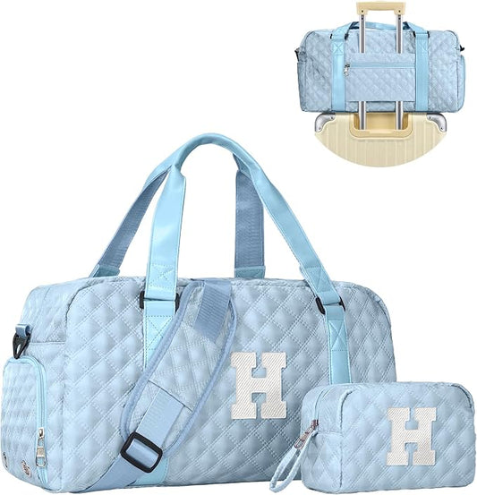 Elilier Duffel Bag, Girls Gift Bag Teens, Initial Travel Duffel Bag, Personalized Weekender Bag, Monogram Overnight Bag Gift for Grandmother,Tween Girls Gifts Daughter Gifts Niece Gifts, Mothers Gifts by Elilier