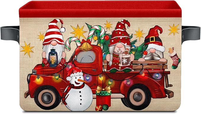 Christmas Baskets - Foldable Fabric Storage Baskets with Handles - Empty Boxes for Gifts and Decoration by Unknown