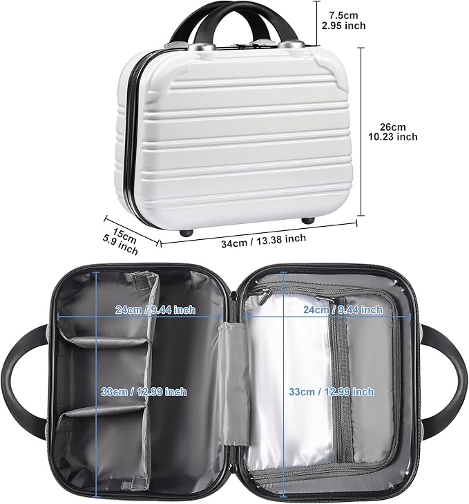 14-Inch Makeup Train Case Hardshell PC+ABS Travel Cosmetic Organizer, Makeup Storage Box for Toiletry Durable Portable Gifts for Women. - Image 5
