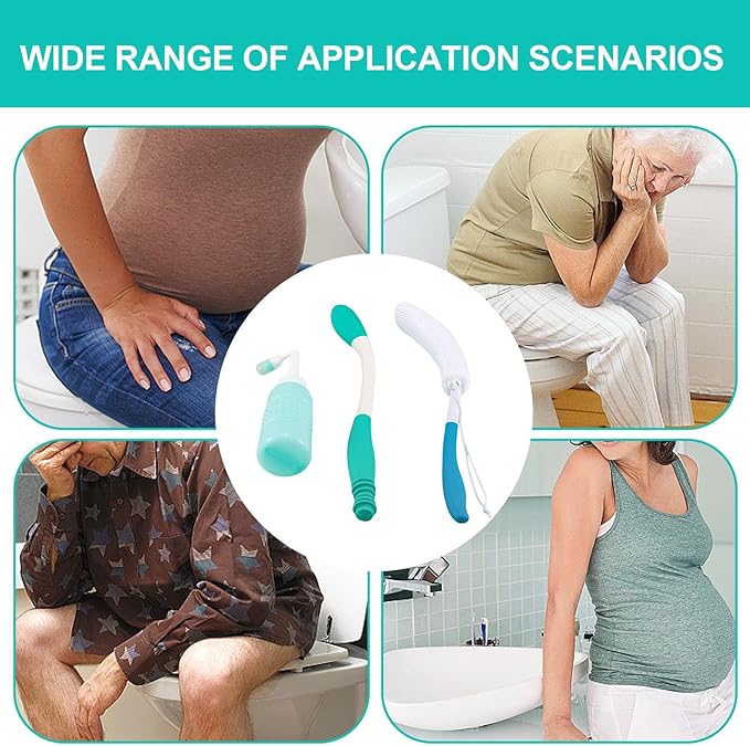 Butt Wiper Tool - Personal Hygiene Aid, Butt Wiping Tool and Bidet Body Brush, Body Cleaning Aid for Seniors, Disabled, Hospital Patients, Daily Use, Travel, Toilet, Shower, and Home Care