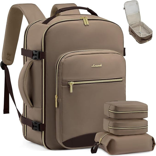 LOVEVOOK 50L Travel Backpack Flight Approved Carry on Backpack,3 Packing Cubes,Waterproof Personal Item Travel Bag,TSA Carry on Luggage Suitcase Travel Essentials,Gifts for Women & Men,fits 18" Laptop by LOVEVOOK