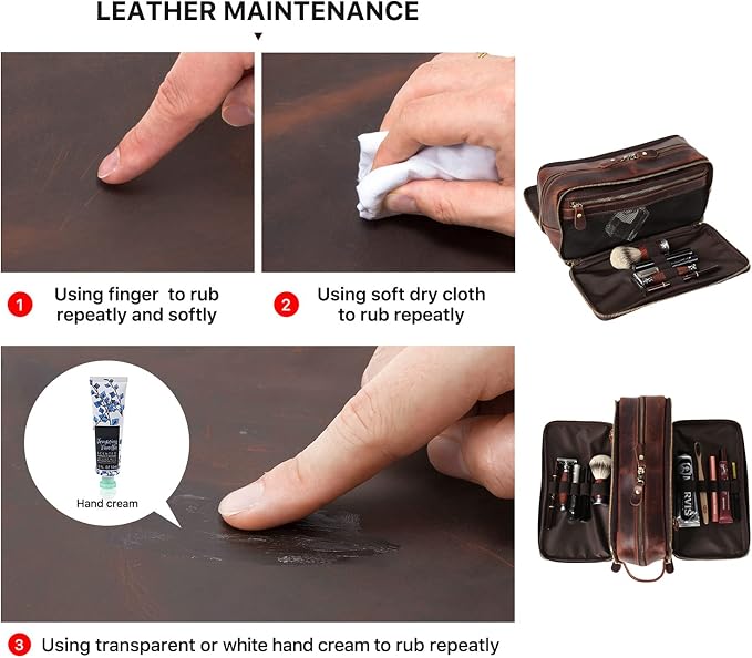 Personalized Leather Toiletry Bag for Men, 1/3/6pcs Wedding Gift Travel Shaving Dopp Kit - Cosmetic Bags Toiletries Bathroom Organizer - Groomsmen Gift(A1pc) - Image 6