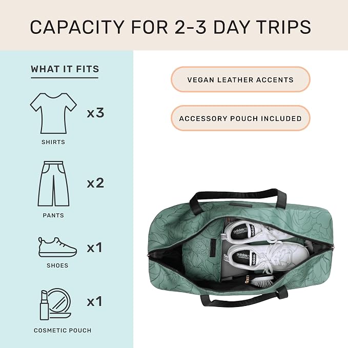 Jadyn Luna Women's Weekender Bag and Travel Duffel, Large 37 Liter Capacity - Image 2