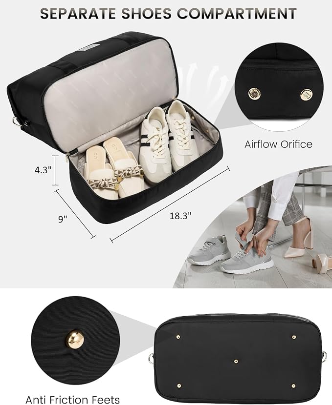 LOVEVOOK Travel Bag Weekender Bags for Women, Carry on Overnight with Shoe Compartment,Duffle Bag with Laptop Pocket,Hospital for Labor Delivery,Gym Tote with Toiletry - Image 5