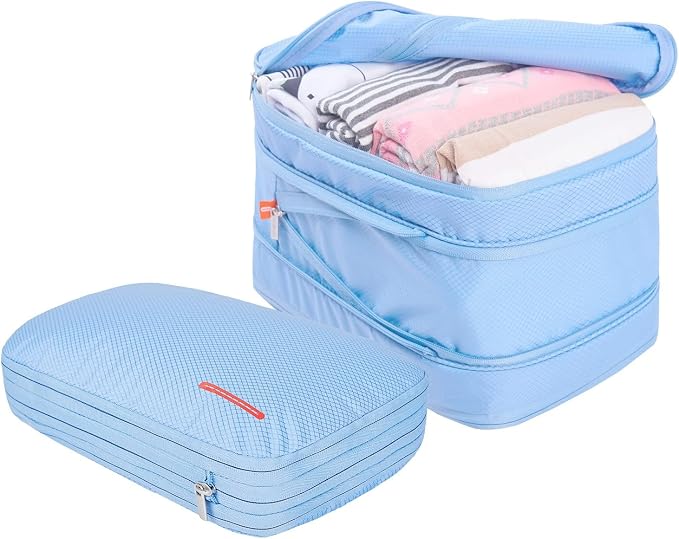 Bee Nesting BeeNesting Waterproof Compression Packing Cubes sets,Large Travel Packing organizers for Carry on Luggage,2 Sides Expandable Storage Bags by BeeNesting