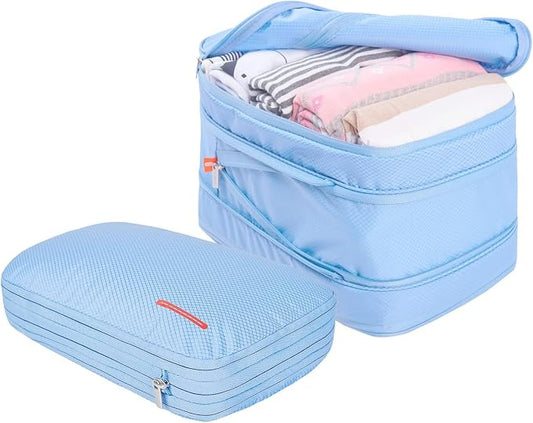 Bee Nesting BeeNesting Waterproof Compression Packing Cubes sets,Large Travel Packing organizers for Carry on Luggage,2 Sides Expandable Storage Bags by BeeNesting