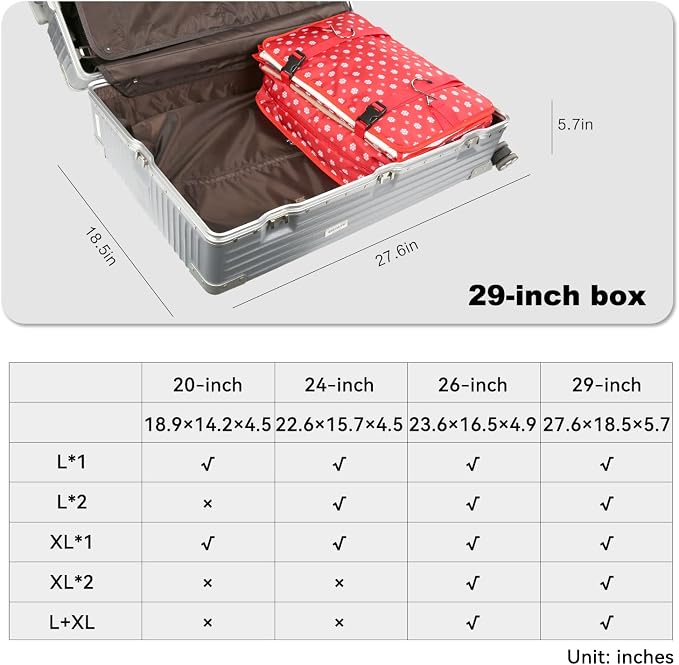 TABITORA Portable Hanging Travel Shelves Bag Packing Cube Organizer Suitcase Storage Large Capacity - Image 5