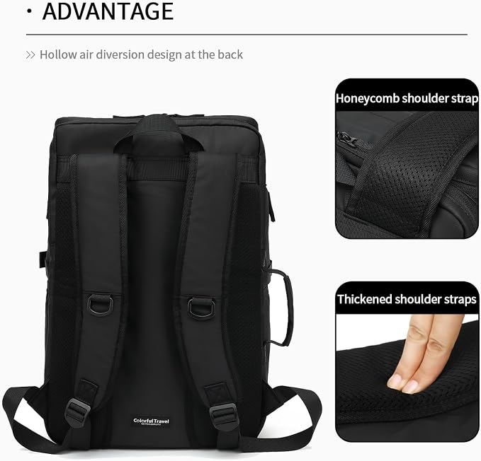 Kalesi Gym Duffle Tennis Bag Backpack 4-Way Waterproof with Shoes Compartment for travel Sport Hiking laptop (Black 02) - Image 8