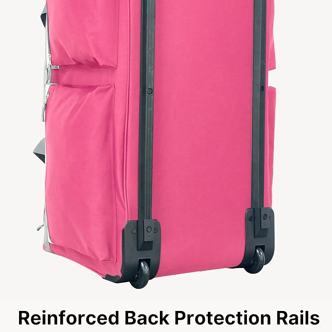 Olympia U.S.A. 29 inch Jumbo Size 8 Pockets Wheeled Rolling Duffel Bag Water Resistant Luggage Lightweight Travel Suitcase with Retractable Handle - Image 6