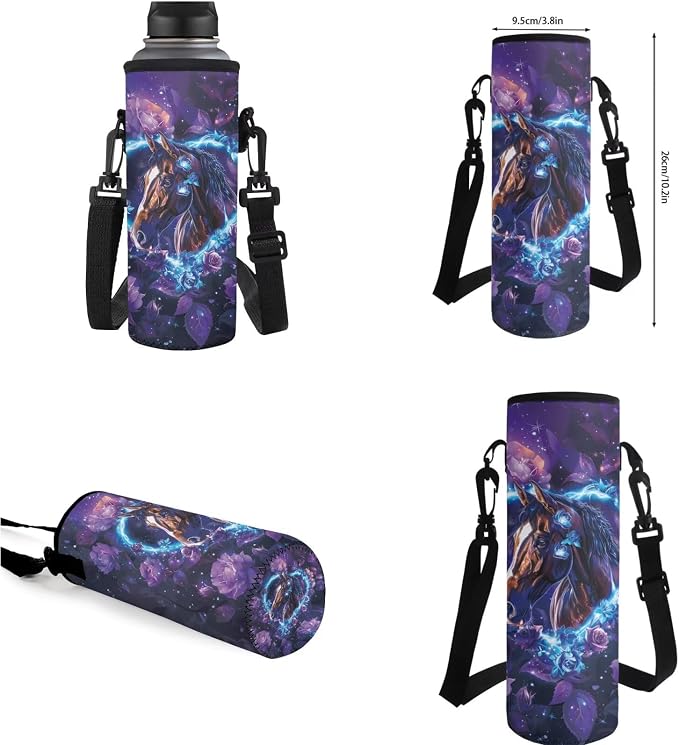 Horse Backpack for Girls Kids Backpack with Lunch Box Water Bottle Holder and Aesthetic Pencil Case 4PCS Set Bookbag with Compartments for School Teens 17" Sturdy School Bag with Side Pocket - Image 7