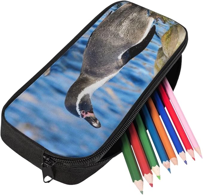 Kids Novelty Animal Backpack and Lunch Box for Boys Girls Student Lightweight 17 Inch School Humboldt Penguin Backpack with Lunch Bag Pencil Case Kids Comfy Padded Black Large Bookbag - Image 5