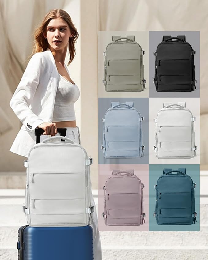 coowoz Large Travel Backpack Carry On for Women Man Gym Backpacks with Laptop Compartment Mochila de Viaje Teacher Personal Item Backpack Rucksack Airplane Accessories Must Haves Grey - Image 8