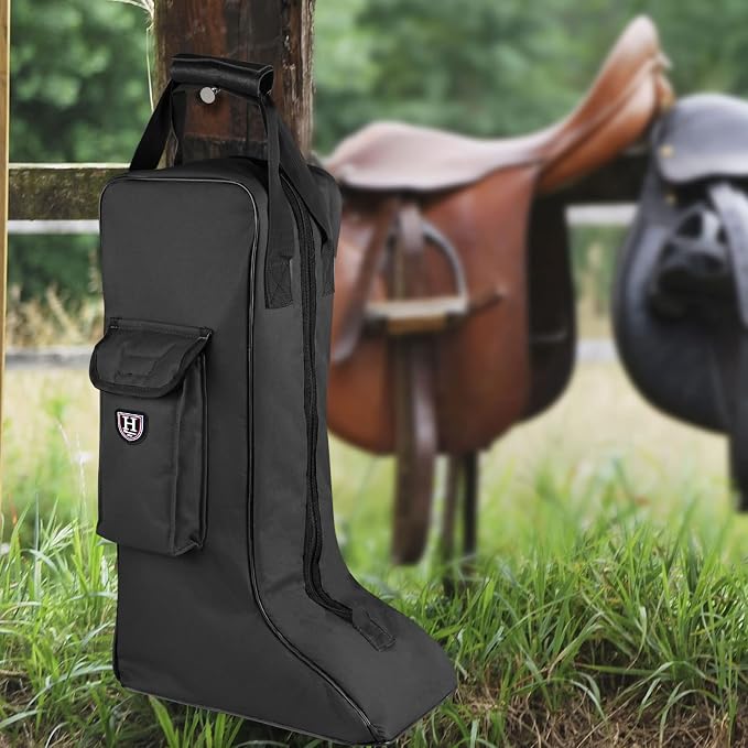 Harrison Howard Tall Boot Carry Bag Protect Rider Boots for Shows Competition Travel Long-lasting Boot Bag Black - Image 5