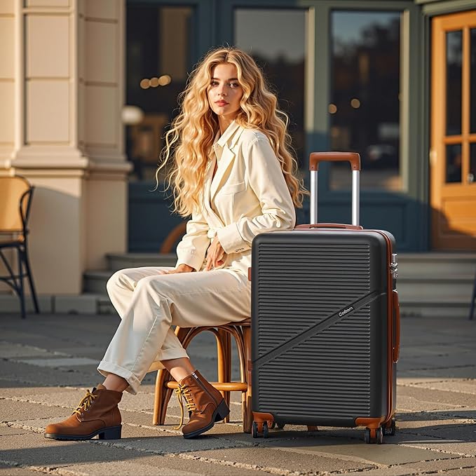 Cosbarn Carry On Luggage Set 22x14x9 Airline Approved, 3 Piece 20 Inch Lightweight ABS Hardside Suitcases with Wheels and TSA Lock, Durable Waterproof Travel Suitcase for Men Women - Image 2