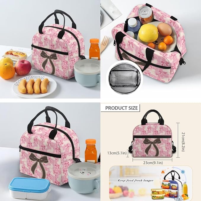 Pink Camo Bow 17 Inch Kids School Backpack Set, 4 Piece Backpack with Lunch Bag, Pencil Case and Water Bottle Holder, Lightweight School Bag for Elementary and Middle School - Image 5