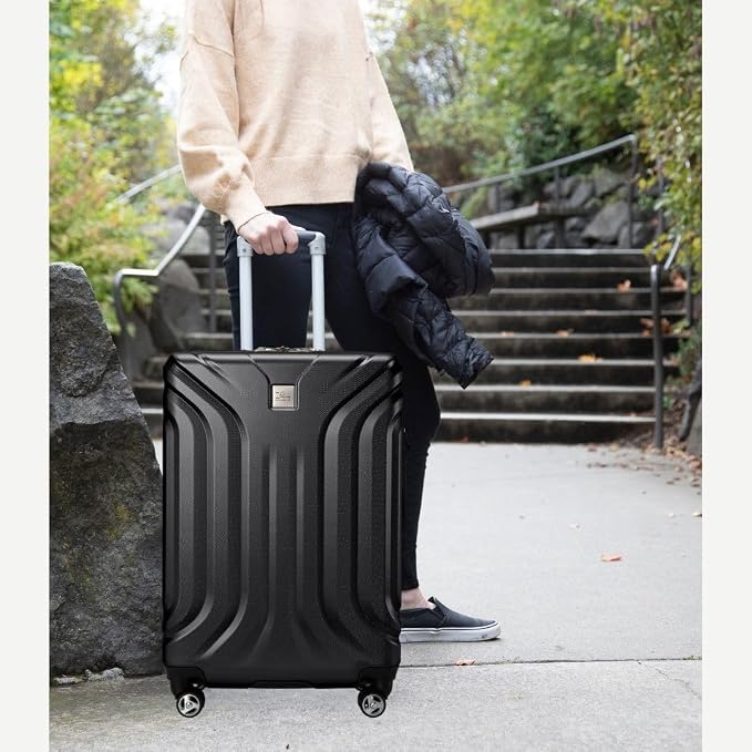 Skyway Nimbus 4.0 Expandable, Durable Hardside, 4 Wheel Spinner, Lightweight Suitcase, Unisex, Stylish, Black, Checked-Large 28-Inch - Image 9